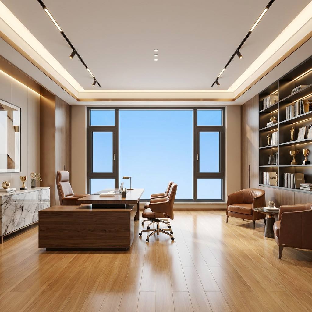HUACAI Modern Architectural 1.8mm Flush Aluminum System Window Heavy Duty Window for Luxury Residence