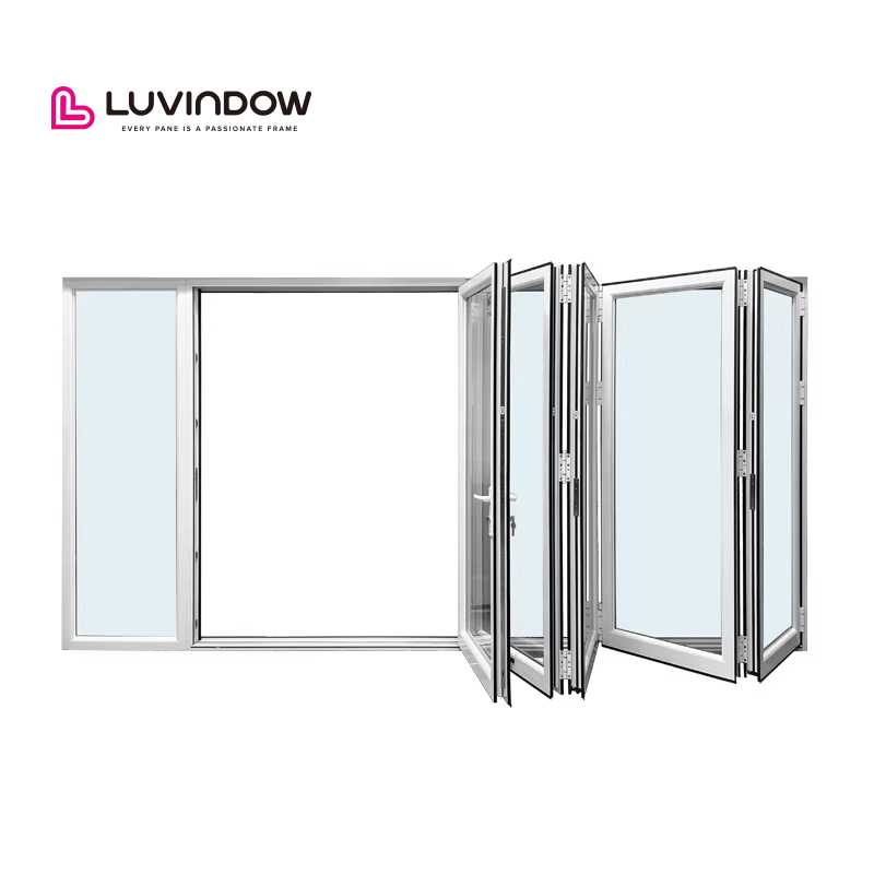 Eco Thermal Invisible Slide Perfect Fit Aluminum Folding Doors for North American Wood Frame Villas