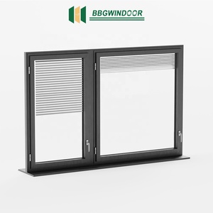 Lukliving Aluminium Glass Casement Windows with Built-in Blinds