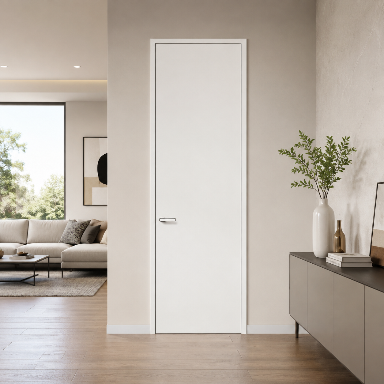 Formaldehyde Free Aluminum Wood Door with Solid Wood Core Premium Thermal Break and Sun Proof Protection