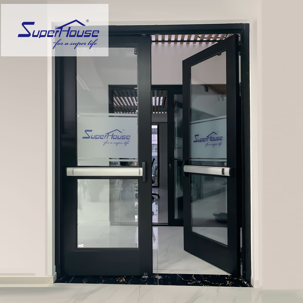 NOA Commercial Door Safety Quick Escape Door Push Glass Aluminium Storefront Exterior Doors