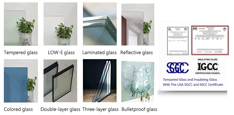 QGUANG NFRC Factory Wholesale Exterior Entry Crittal Door Design Tempered Glass Aluminum French Double Glass Swing Casement Door