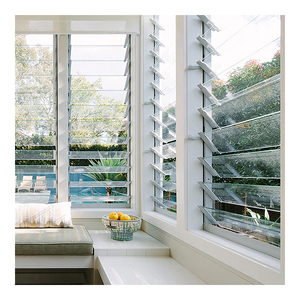 Modern Aluminum Tempered Glass Shutter Louver Window