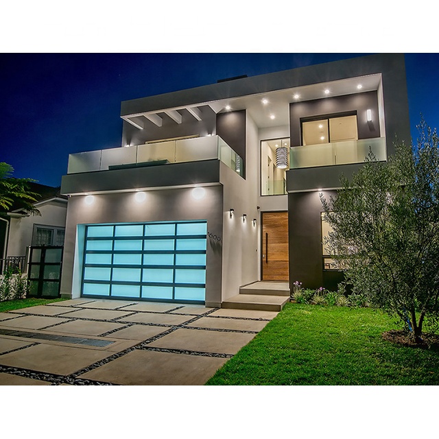 2024 Professional Garage Door Manufacture Produce High Standard Aluminum Toughened Transparent or Frosted Glass Garage Door