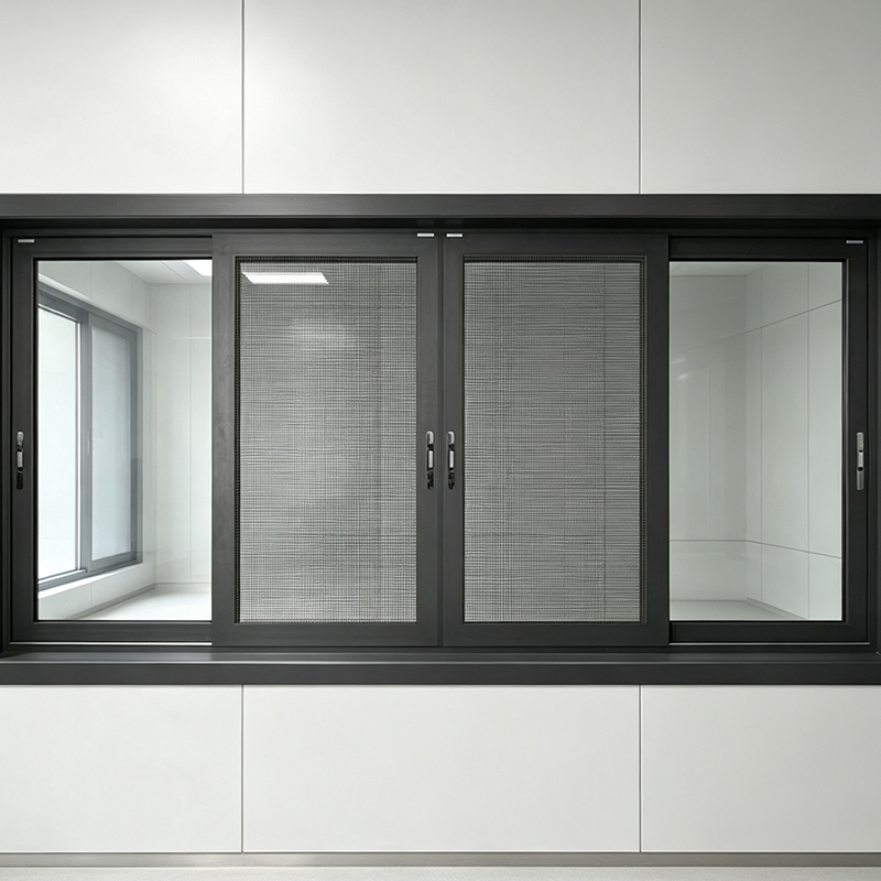 HUACAI Direct Sale Aluminium Sliding Window with Removable Insect Screen 3 Track for Garden Room