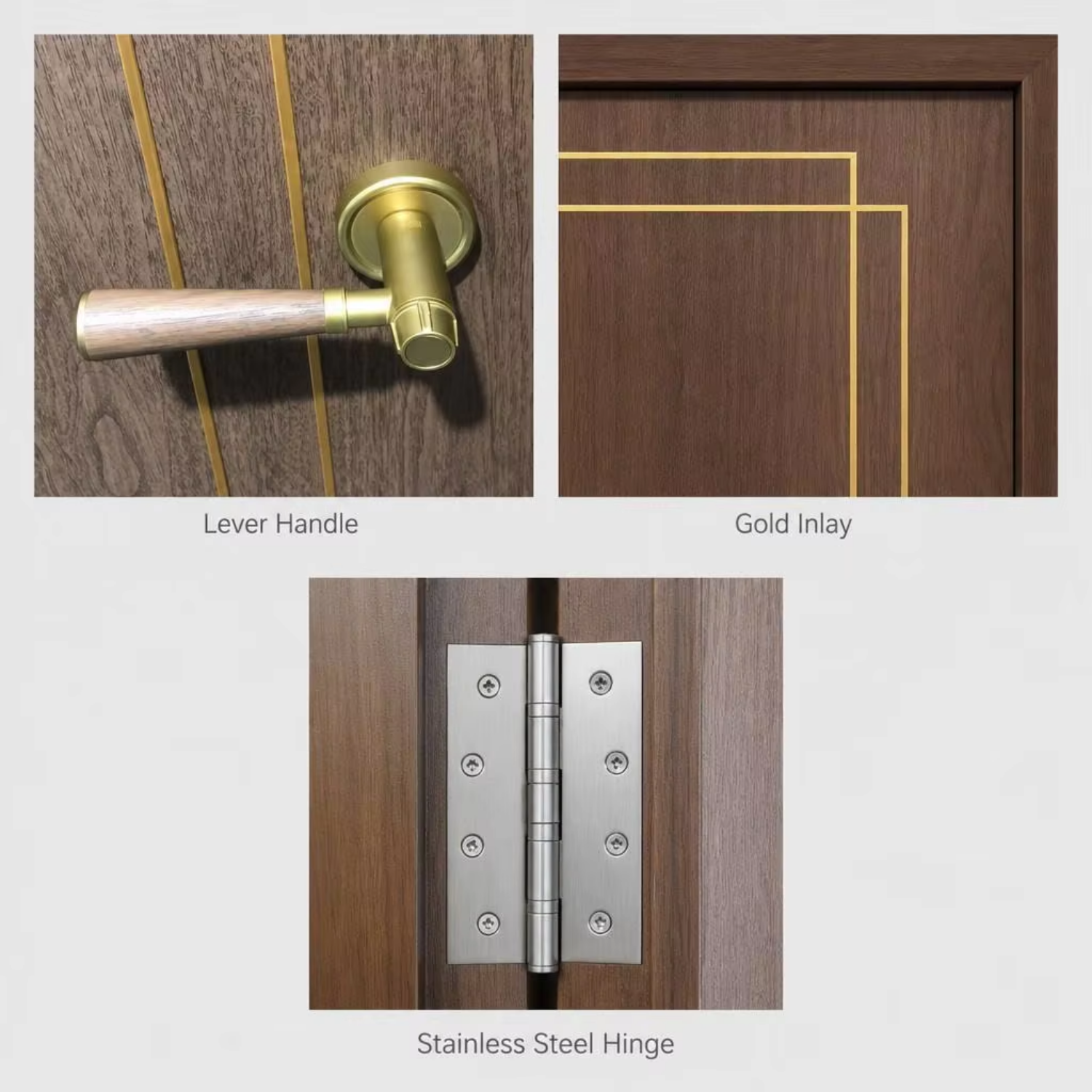 Aluminum Wood Composite Fire Rated Door Details and Hardware