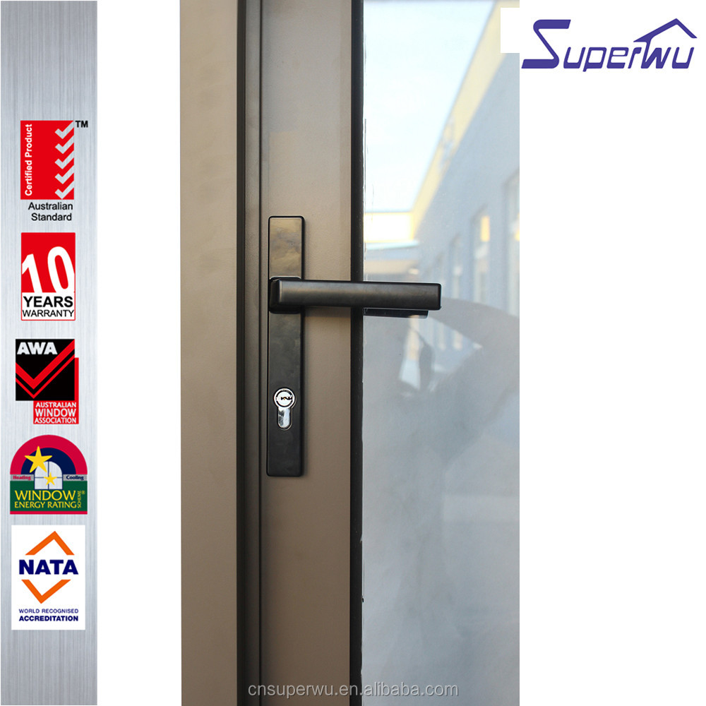 Commercial Glass Entry Doors NFRC Certified Aluminum Frame Energy Efficient Storefront Entrance Door Custom Size