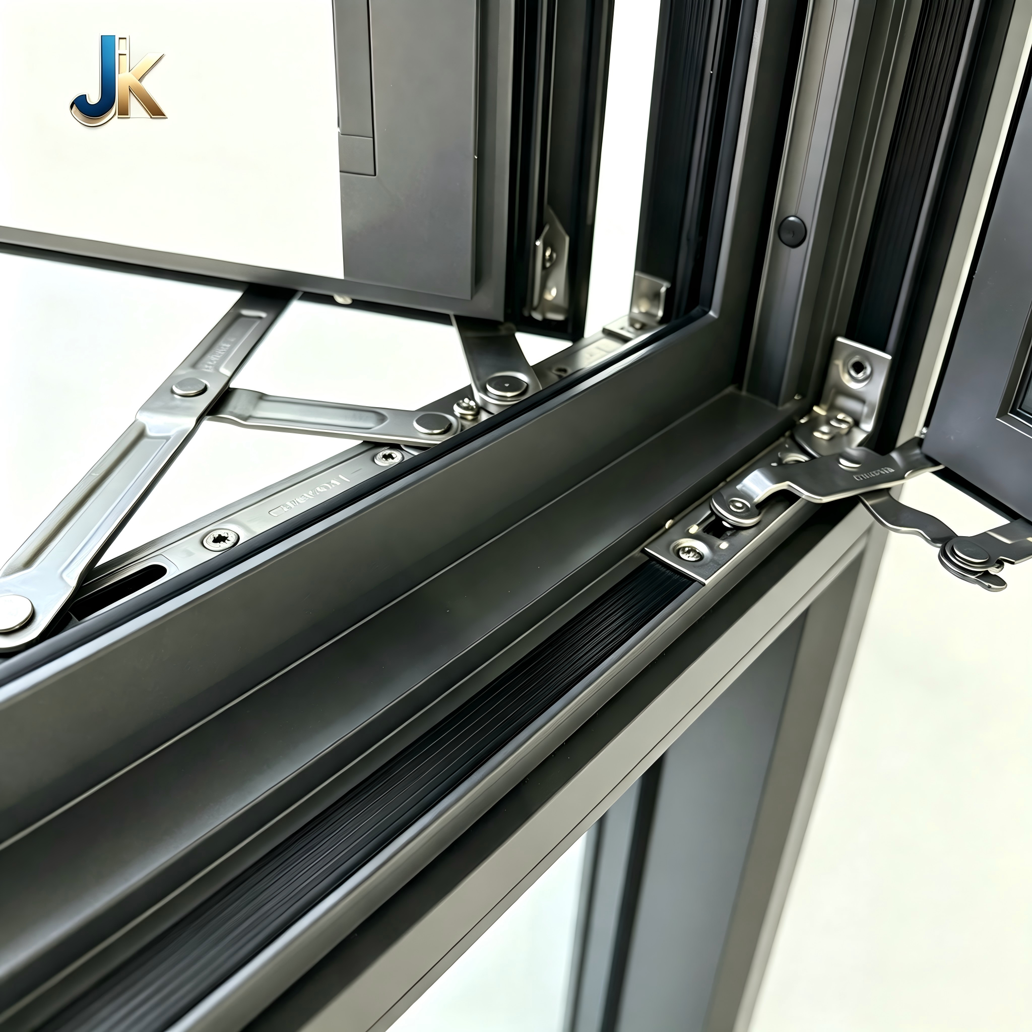 Thermal Break Aluminium Awning Window PVDF Coating Laminated Safety Glass Wind Load Rated High Rise Commercial OEM