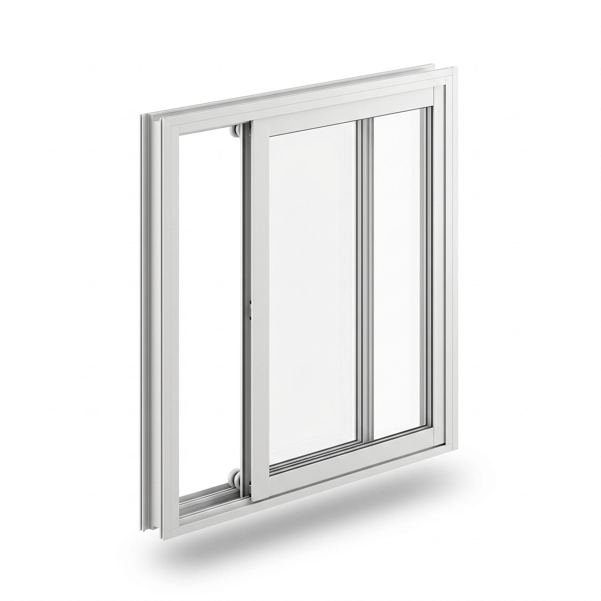 Aluminum Two Track Sliding Window Tempered Glass Double Glazed Horizontal Sliding Windows Soundproof Thermal Insulation Balcony