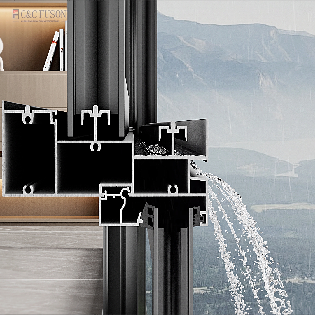 Fuson Aluminum Vertical Sliding Bi-Folding Door Push up Fold up Window and Door Vertical Fold up Windows for Storefront