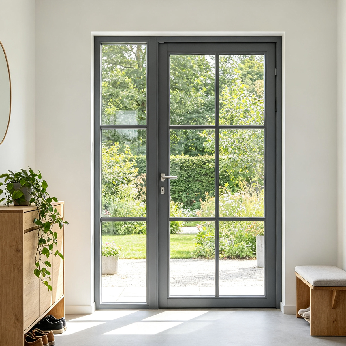 Hot Sale Quiet Magnetic Close Anti-Pinch Frosted Privacy Light-Transmitting Aluminum Glass French Casement Door For Home