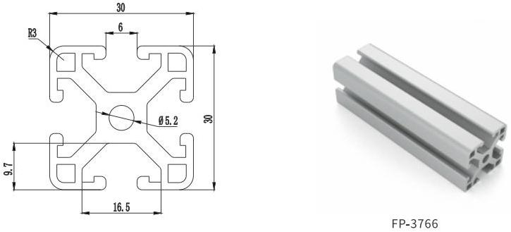 Aluminium Profile 30x30 View 1