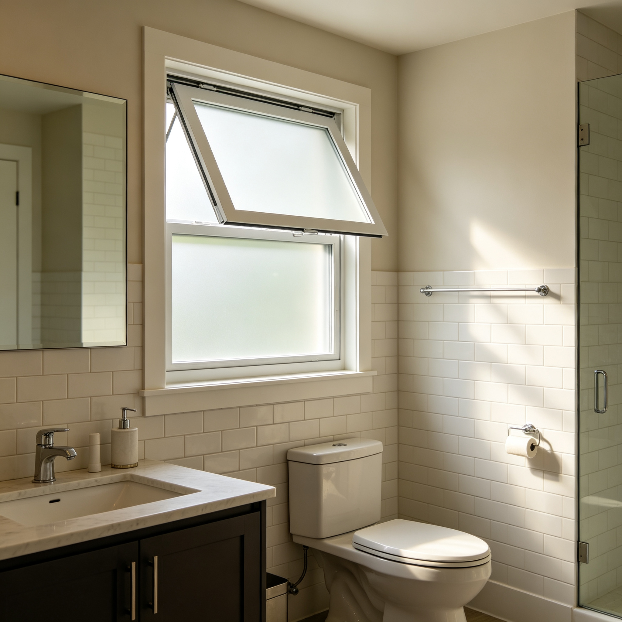 Thermal Break Aluminum Alloy Awning Window Top Hinged Double Glazed Glass Ventilation Design Victorian Living Room Use