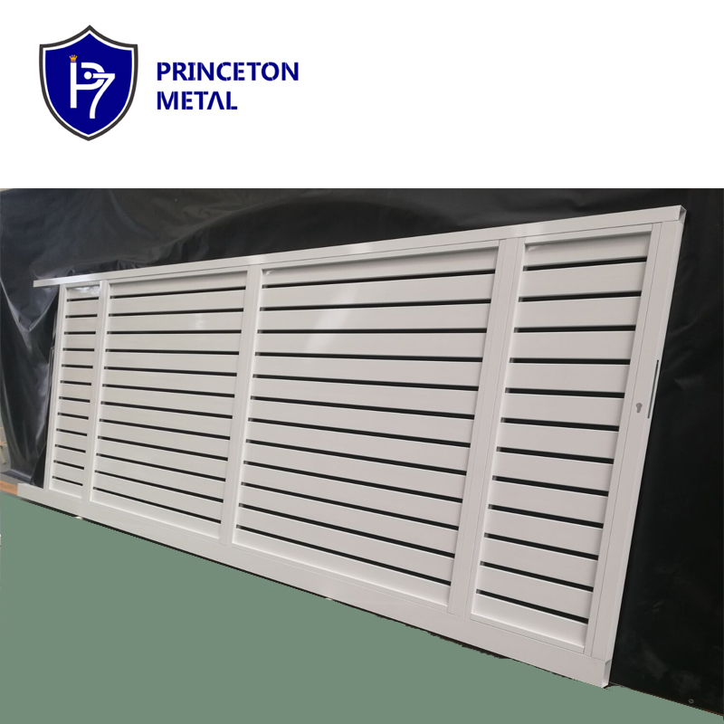 Modern Double Electric Motorized Aluminum Sliding Driveway Gate Quality Automatic Main Door with Powder Coating Finish Villas