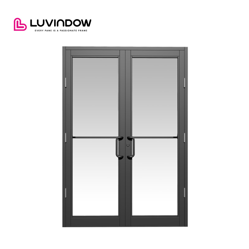 Luvindow Commercial-Grade Aluminum Doors Energy Efficient Low Maintenance Aluminum Storefront Doors For Commercial Building