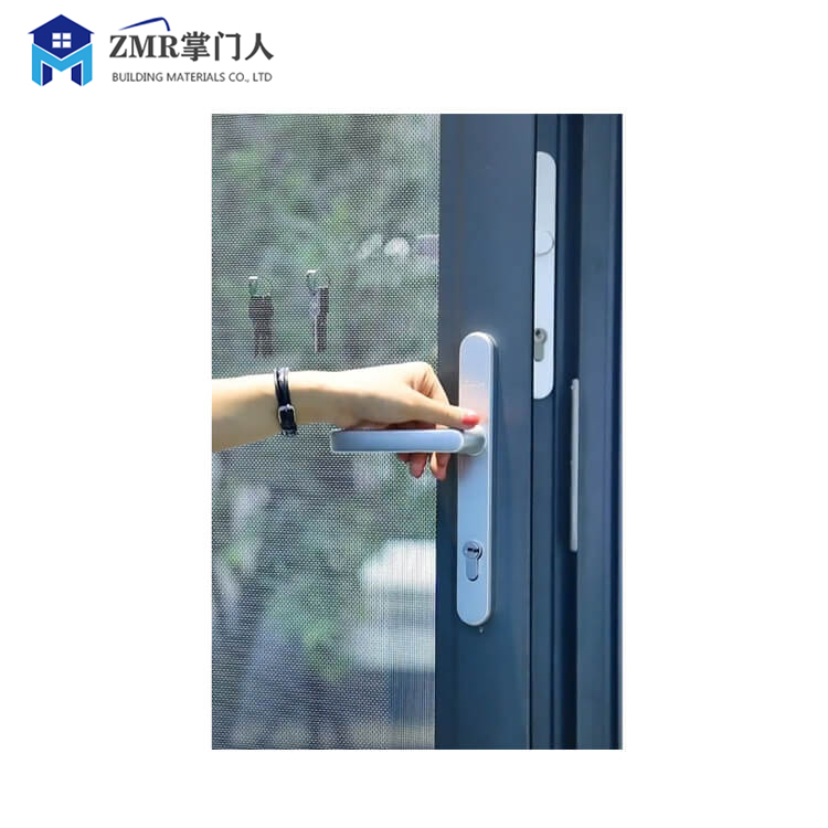 Modern Designed Aluminum Automatic Swing Door for Entry for Apartments Main Door with Fiberglass Mosquito Screen Netting