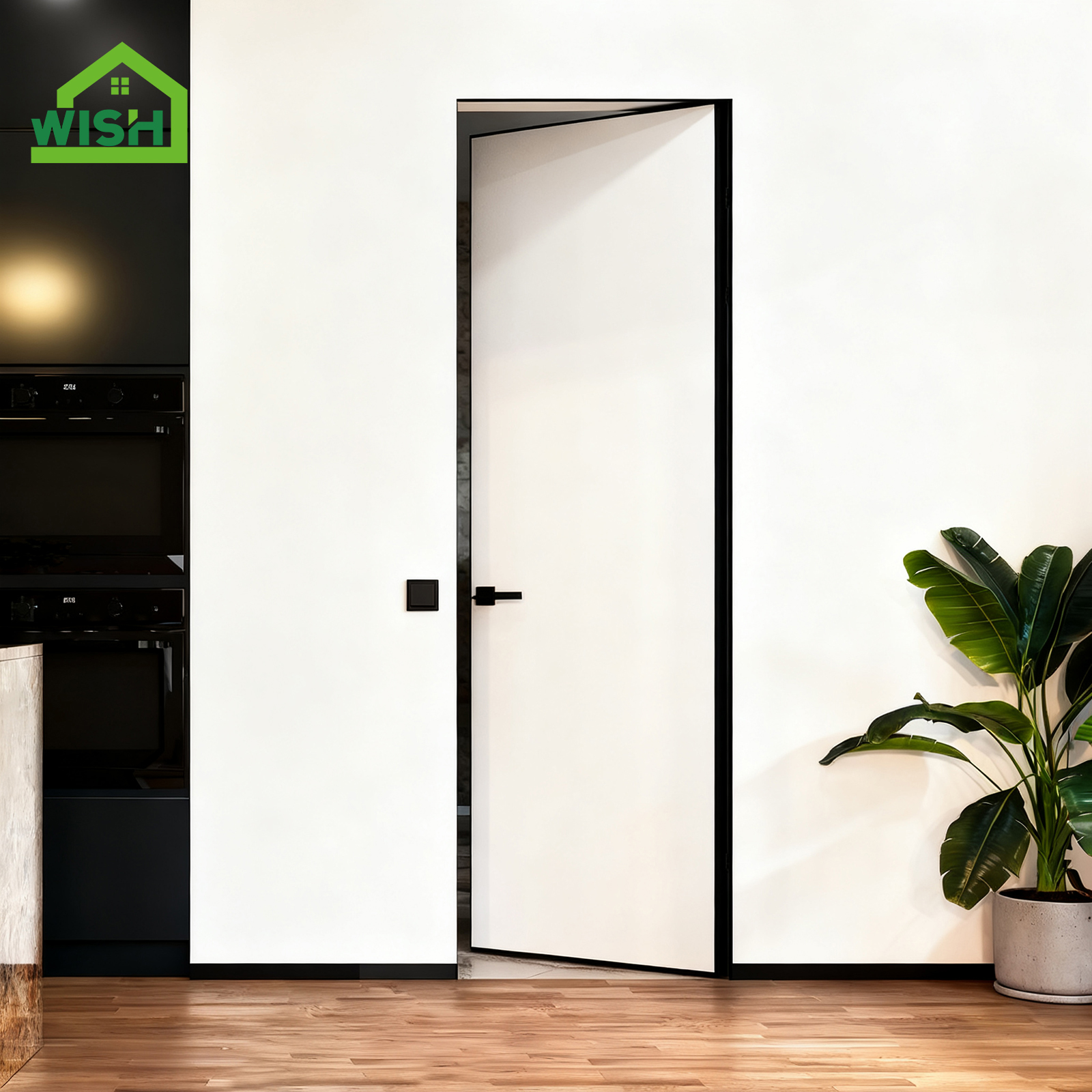 Frameless Invisible Door Aluminum Honeycomb Wooden Interior Soundproof Flush Door Modern Minimalist Custom Size