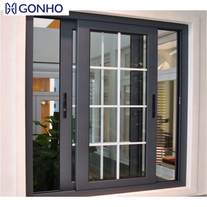 Black Powder Coated Waterproof Aluminum Sliding Window System