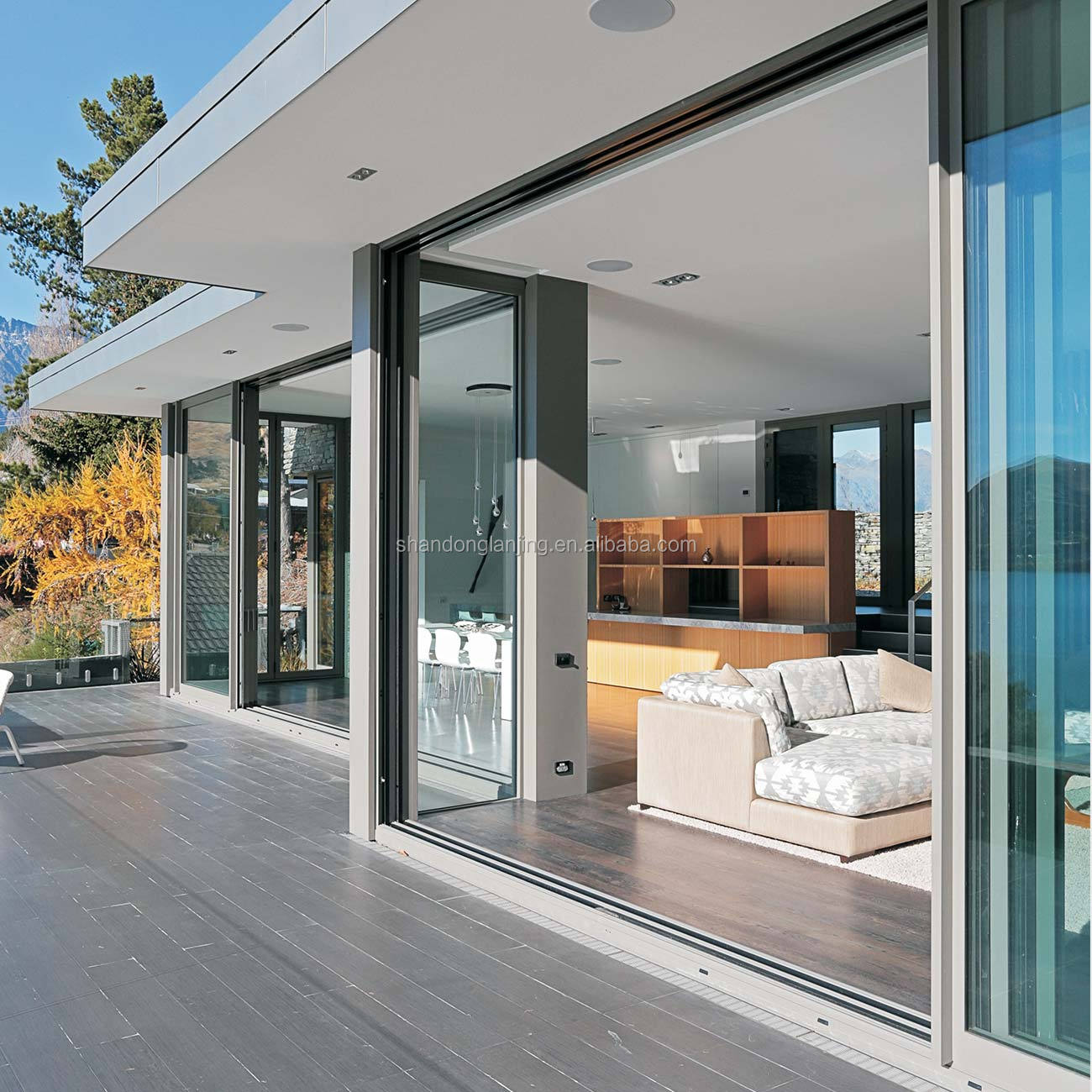 LG Custom Modern Design Heavy Duty Double House Plexiglass French Patio Sliding Door Aluminium Frame External for Hotels