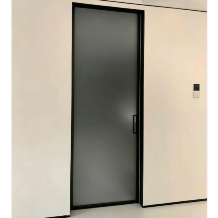 Frosted Tempered Glass Pocket Sliding Door Aluminum Alloy Waterproof For Bedroom Kitchen
