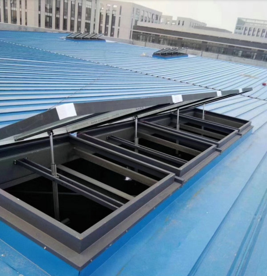 Customized Aluminum Alloy Frame Tempered Glass Automatic Fire Rated Exhaust &amp; Ventilation Electric Roof Skylight Windows