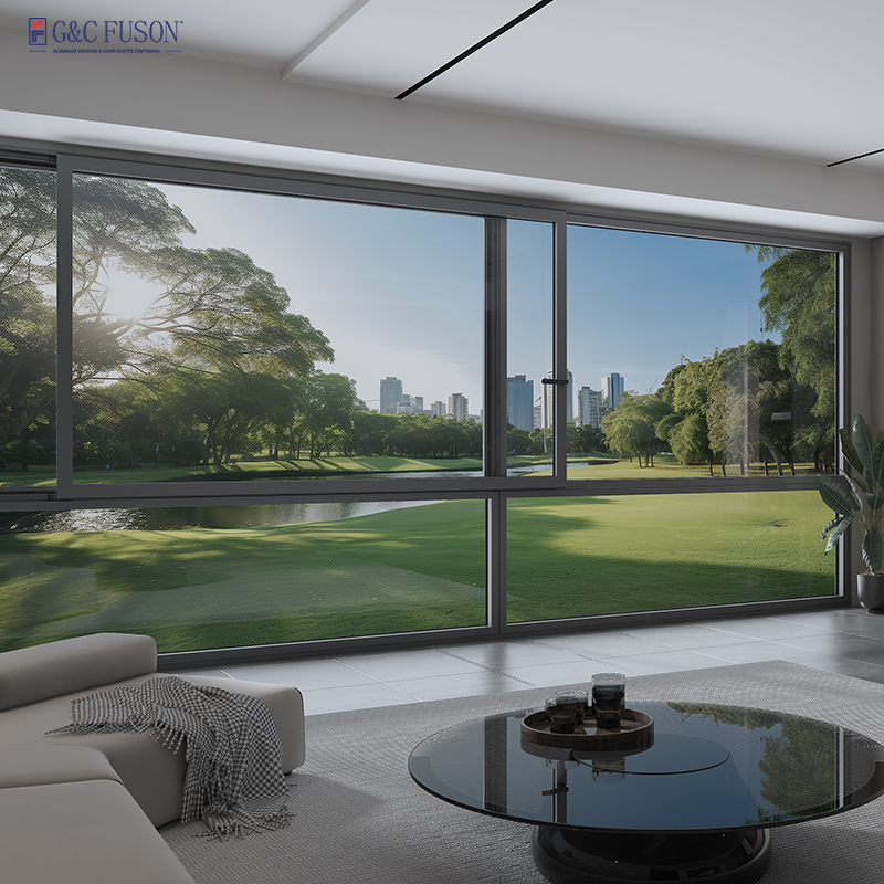 Fuson Aluminum Sliding Pivot Hinge Window Casement Glass Casement Windows Aluminium Tilt Turn Drifting Window Aluminium Glass