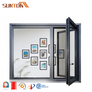 Soundproof Black Aluminum Double Glass Casement Windows