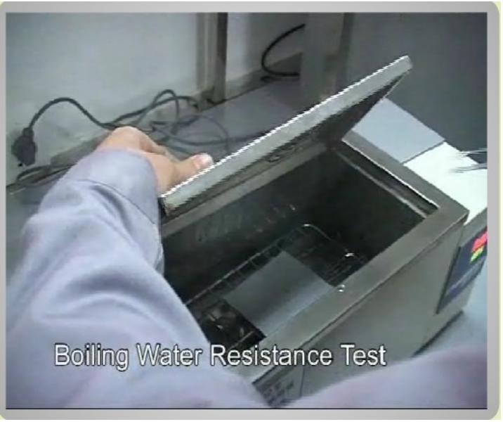 Boiling water resistance test