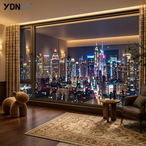 Modern Hurricane Impact Soundproof Energy Efficient Aluminum Alloy Gray Frame Thermal Break Exterior Casement Window Energy Star