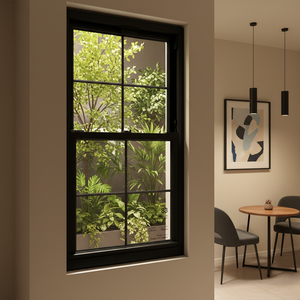 Insulated Aluminum Laminated Glass Single Hung Office Windows