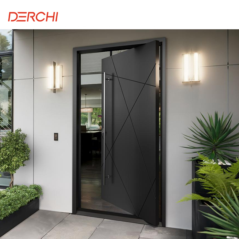 Customized Heavy Duty Residential Front Entry Doors Hurricane Impact Exterior Aluminum Villa Entrance Door