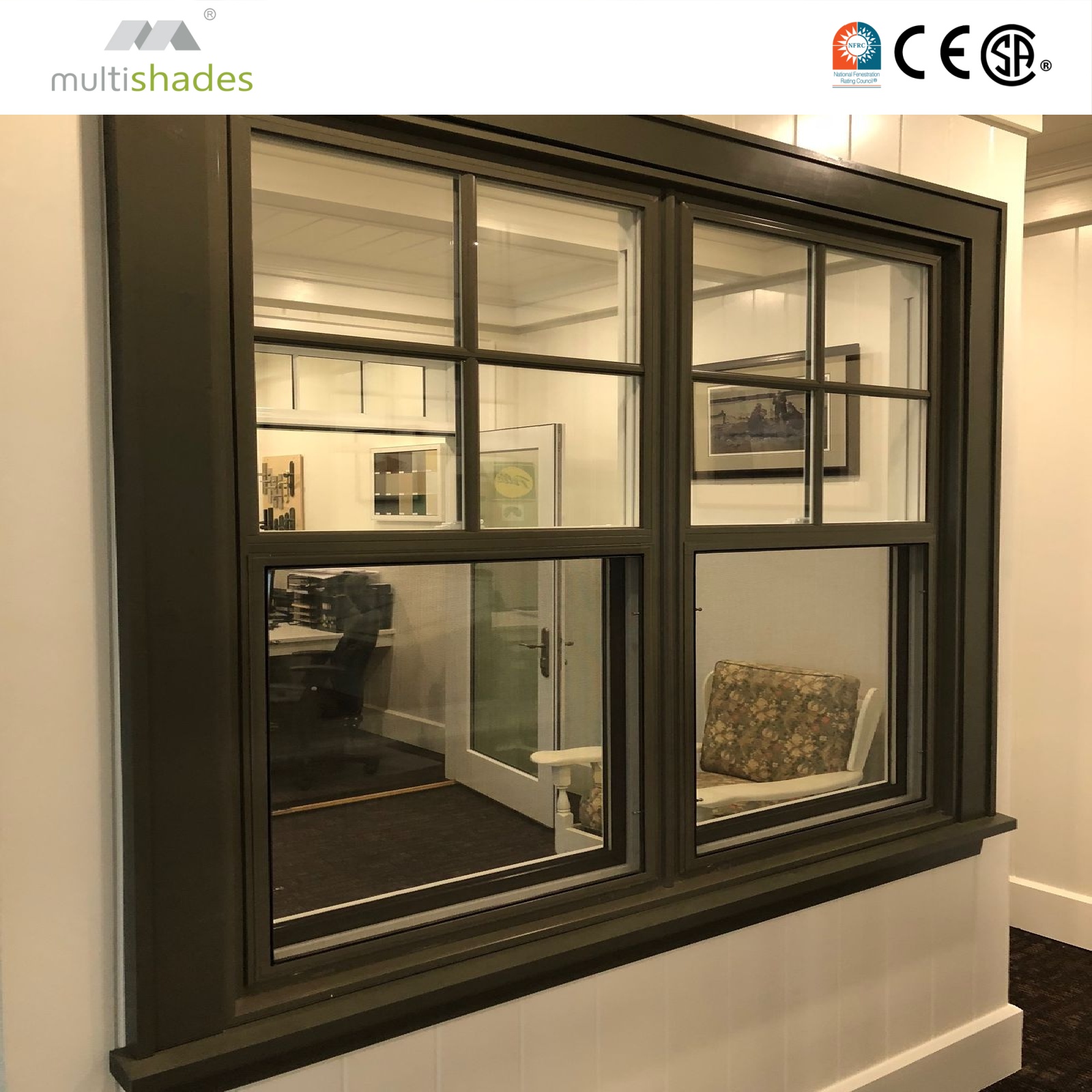 American Standard Thermal Break Aluminum Single Hung Sliding Window With Low-E Insulated Glass And Stainless Steel Fly Screen