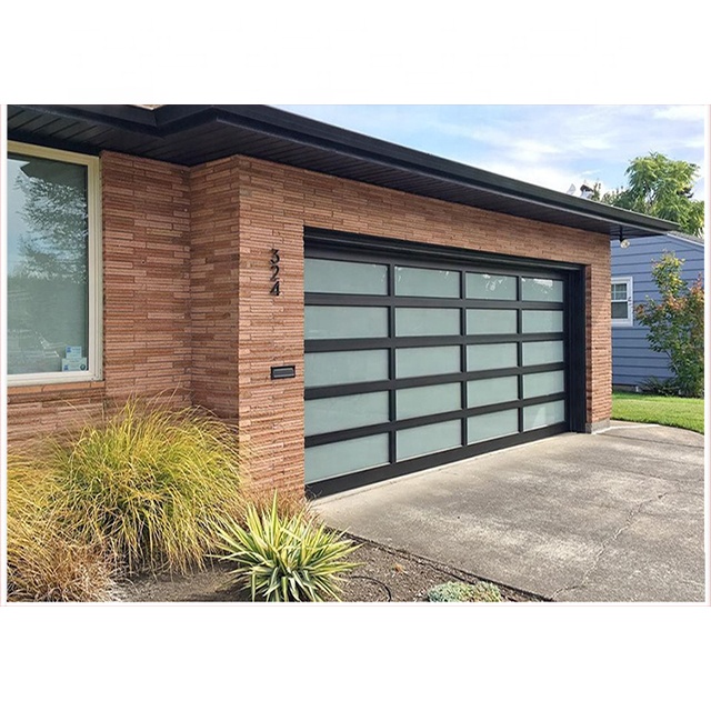 2024 Professional Garage Door Manufacture Produce High Standard Aluminum Toughened Transparent or Frosted Glass Garage Door
