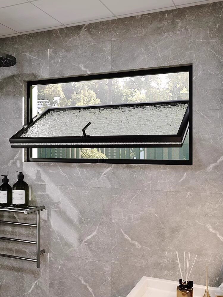 Customized Aluminum Alloy Soundproof Minimalist Lighting Window square Ventilation Center Shaft Fixed Indoor Small Bathroom