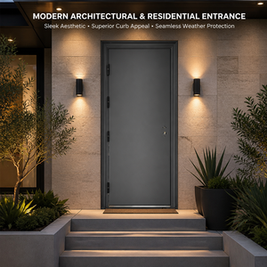 Luxurious Aluminum Single Entrance Door - Home Door with External Sound Insulation at the Front Entrance