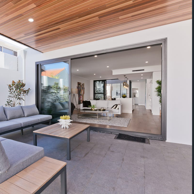 AS2047 Modern Design Australian Commercial Aluminum Sliding Stacking Doors Exterior Large Cavity Door for Australia