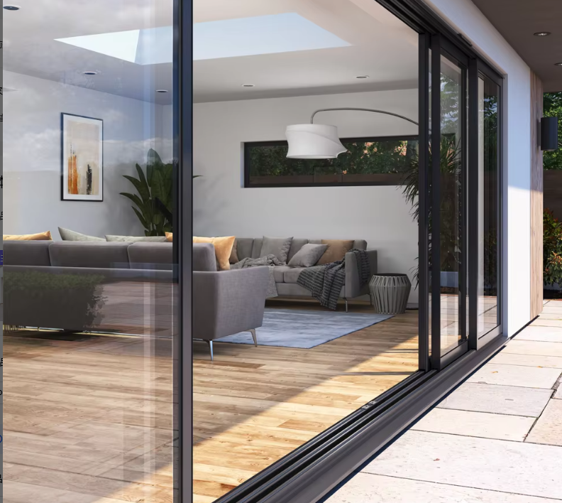 BOCHARM Modern Villa Soundproof Aluminum Thermal Break Insulated Double Tempered Glass Pocket Stack Doors Track Living Room