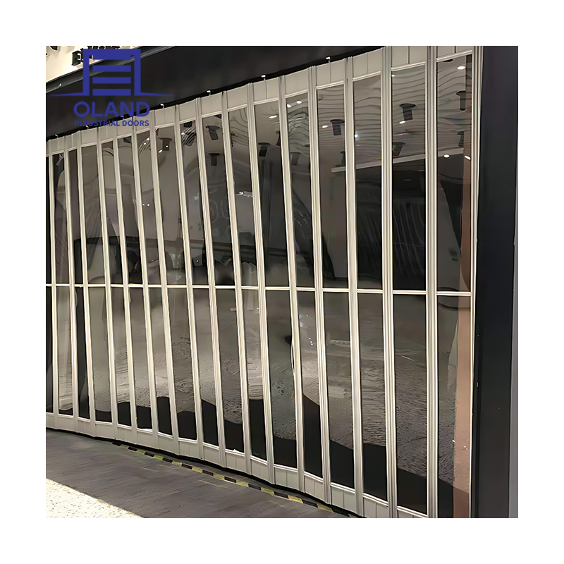 Commercial Mall Invisible Shopfront Modern Aluminum Security Door Acrylic Folding Gate Transparent PC Garage Anti-theft Store