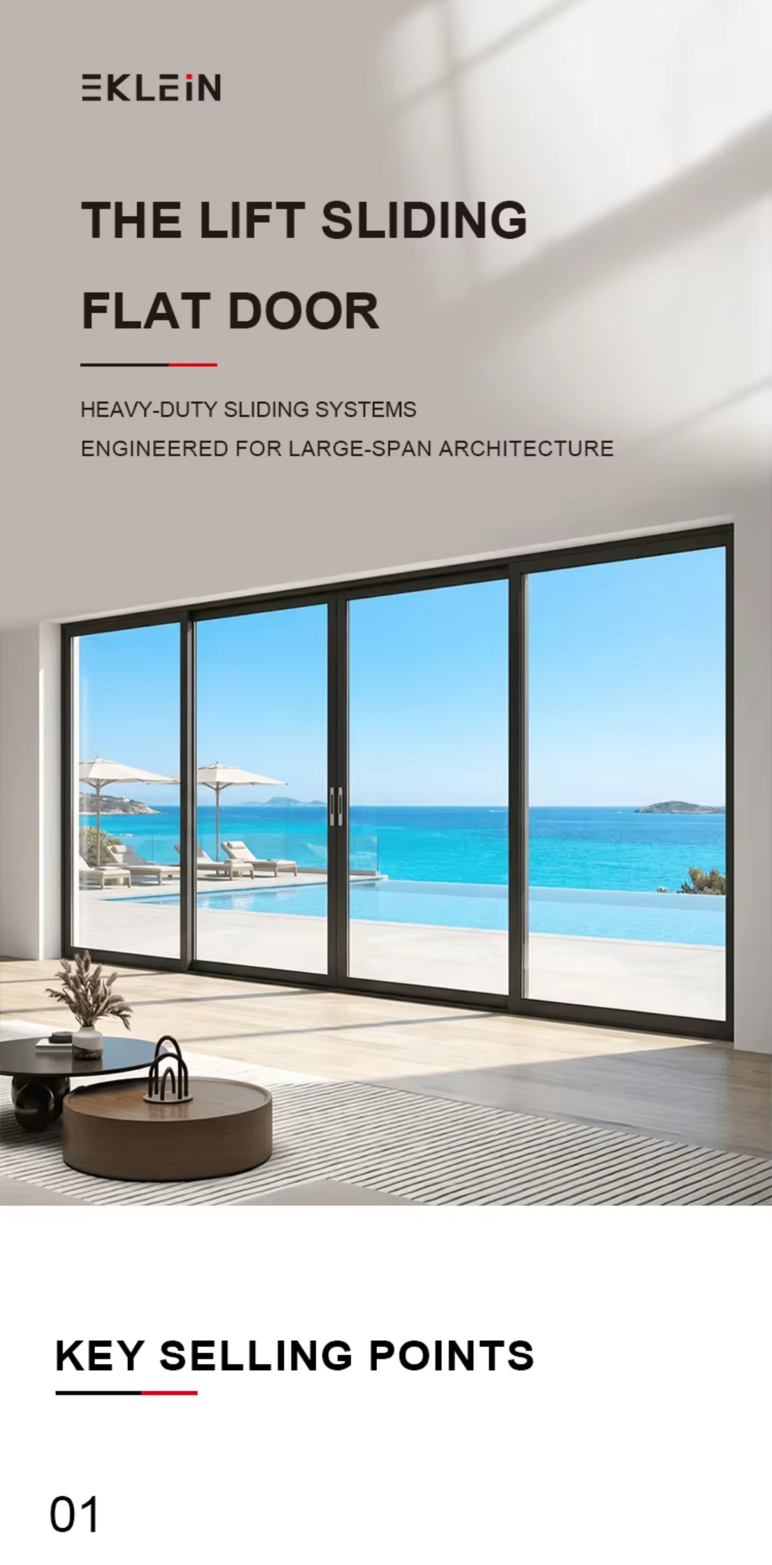 Luxury Lift and Slide Aluminum Patio Doors Heavy Duty Sliding Door