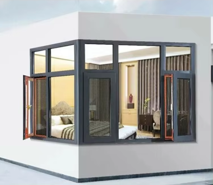 High Quality RG65 Customized Thermal Insulated Aluminium Glass Window Storm Impact Energy Efficient Aluminum Casement Windows