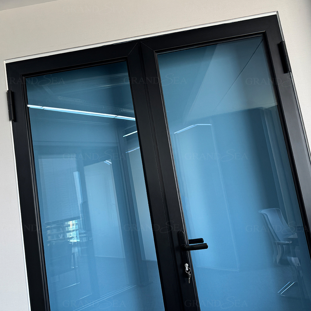 Residential Crittall Door Interior Partition Aluminum Tempered Glass French Entry Casement Doors
