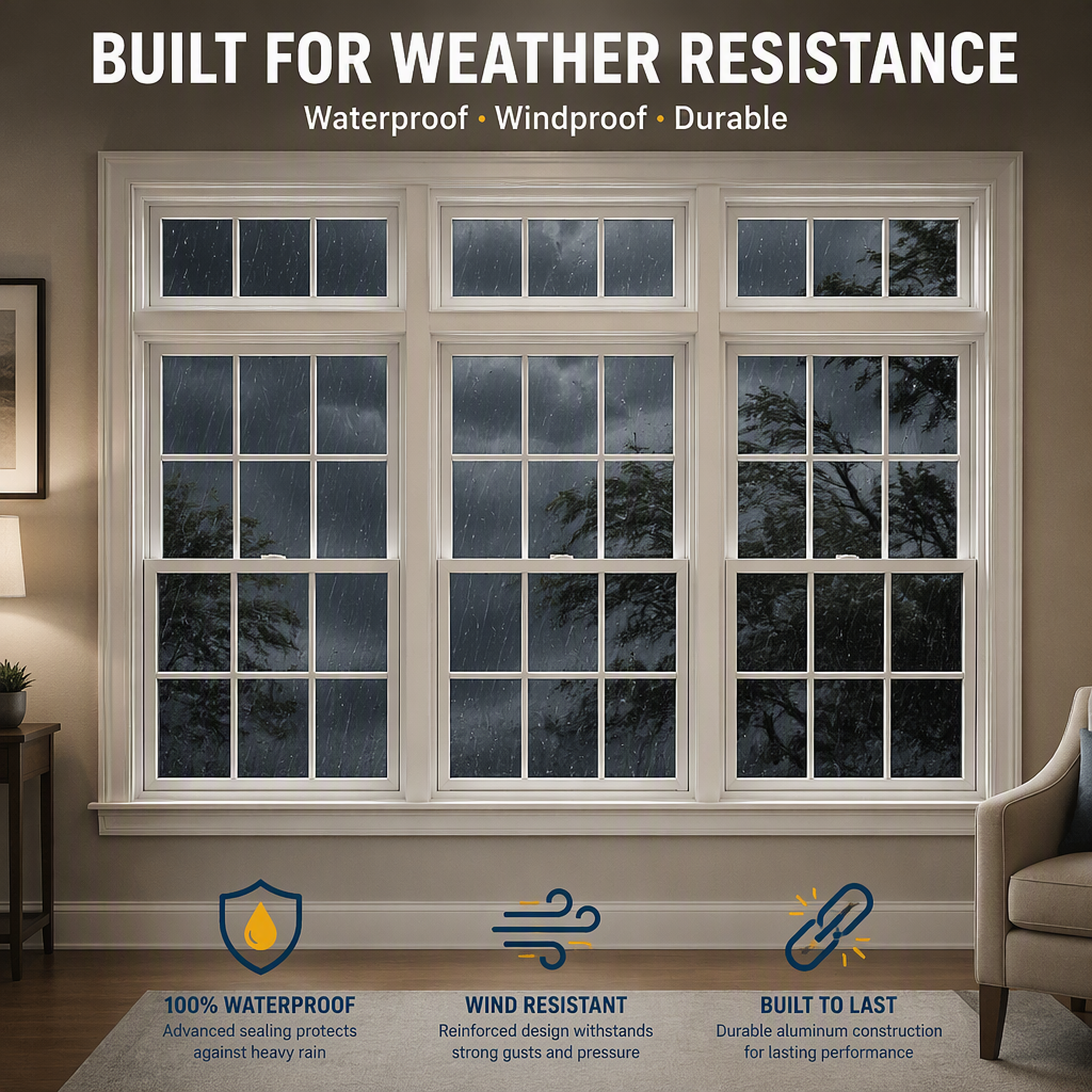 Thermally Broken Vertical Single-hung Windows Modern Grill Heat Insulation Double-hung Windows for Houses