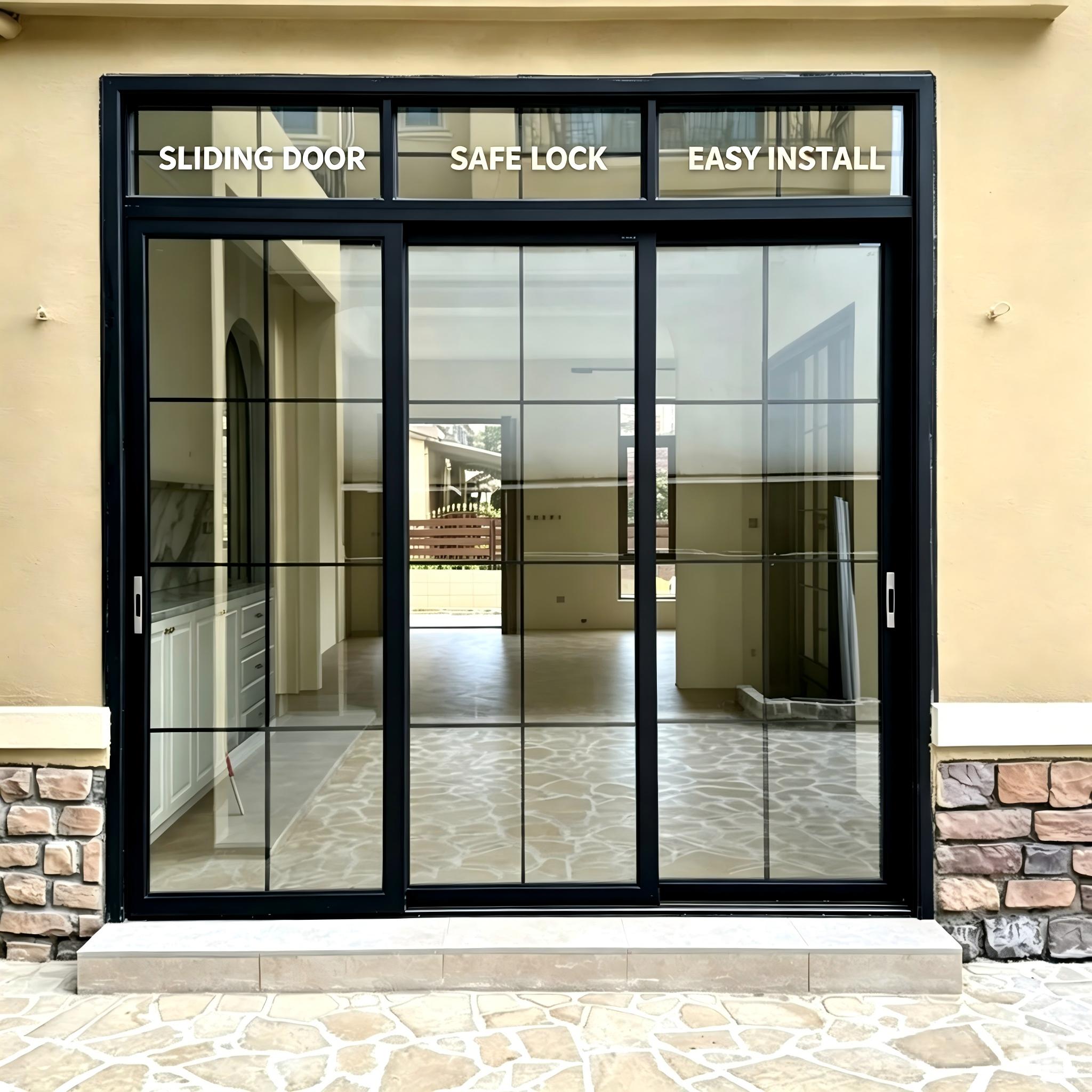 Aluminium Sliding Door French Style Double Glazed Low-E Waterproof UV Resistant Mosquito Screen Patio Villa Residential ODM