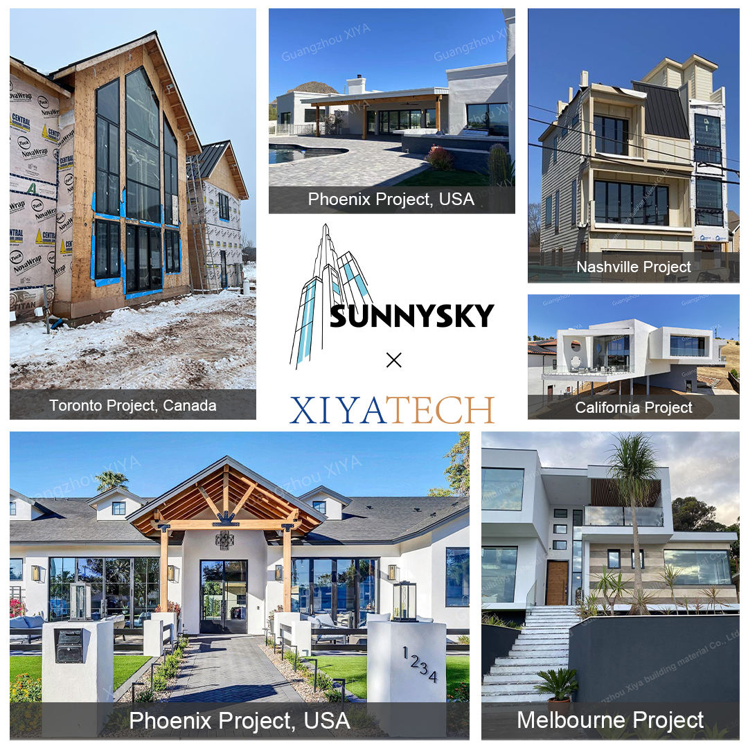 XIYATECH American Style Modern Aluminum Frame Bay Window Double Glass Residential House Garden Window for Sale