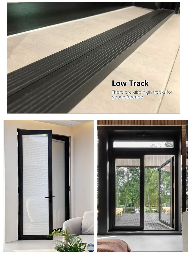 QGUANG NFRC Factory Wholesale Exterior Entry Crittal Door Design Tempered Glass Aluminum French Double Glass Swing Casement Door