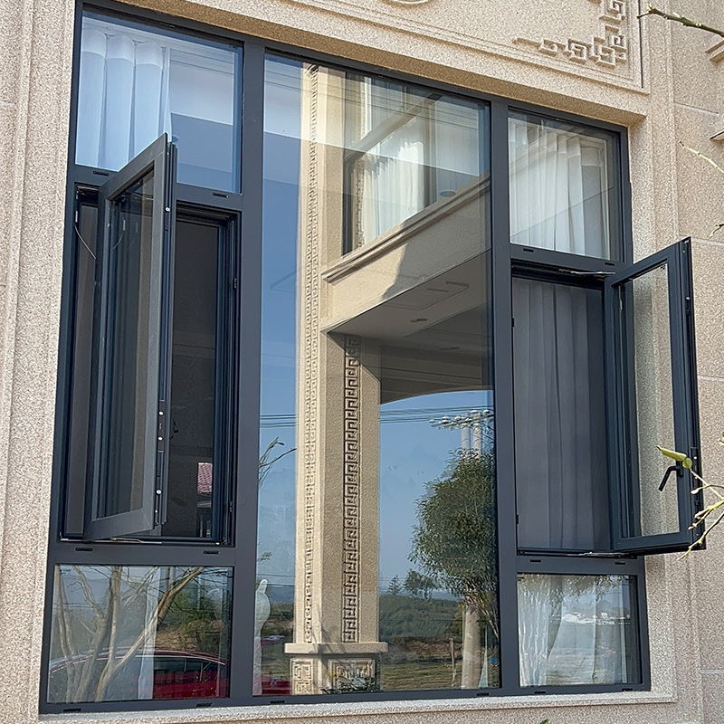 Aluminum Swing Modern Design Window with All Accessories Handle Hinges Lock Security Grill for Villa House Home