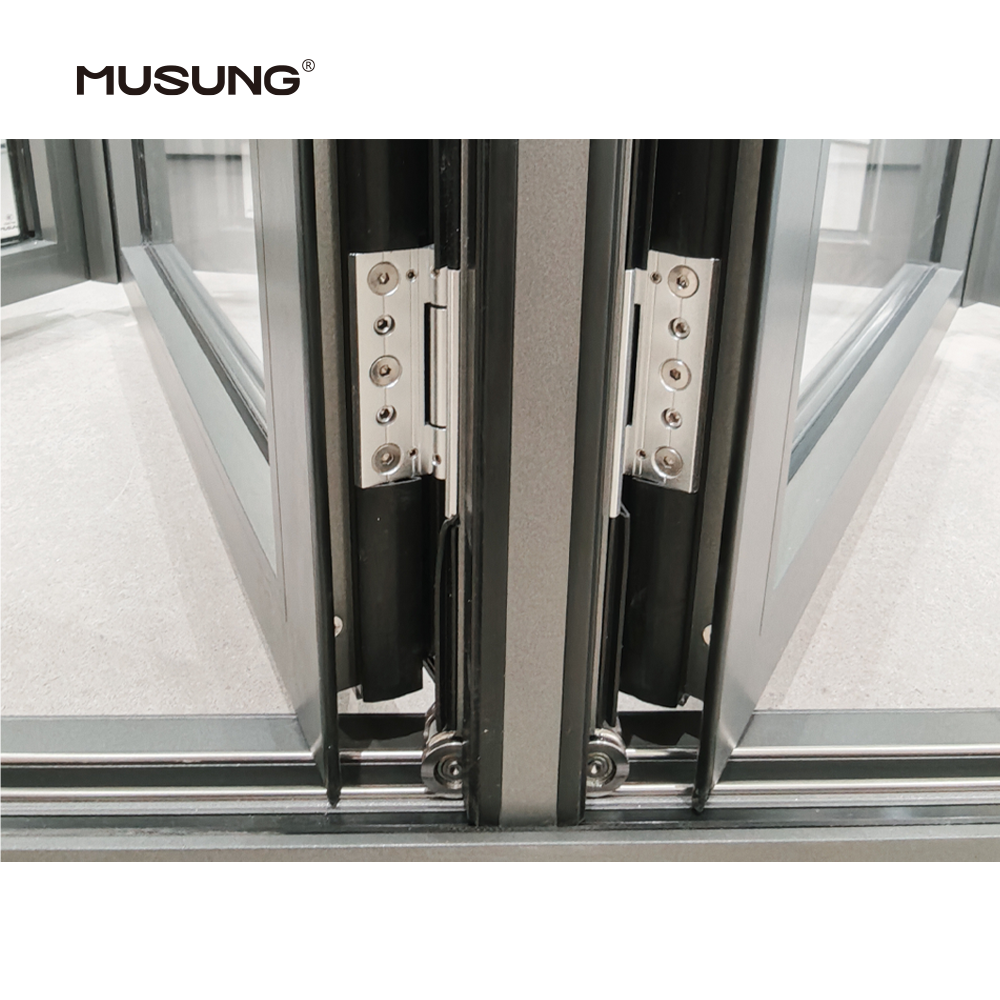 Outdoor Exterior Bifold Doors Modern Thermal Break Aluminum Double Tempered Glass Patio Folding Doors