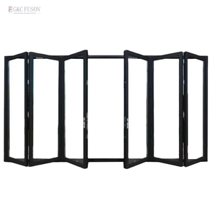 Fuson Folding Sliding Door System Aluminum Glass Bifold Slide in Pocket Door
