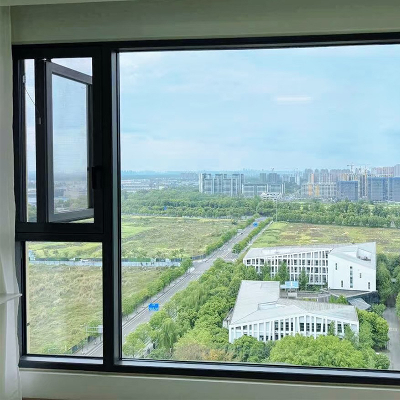 Aluminum Swing Modern Design Window with All Accessories Handle Hinges Lock Security Grill for Villa House Home