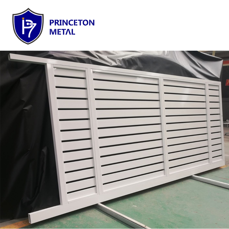 Modern Double Electric Motorized Aluminum Sliding Driveway Gate Quality Automatic Main Door with Powder Coating Finish Villas